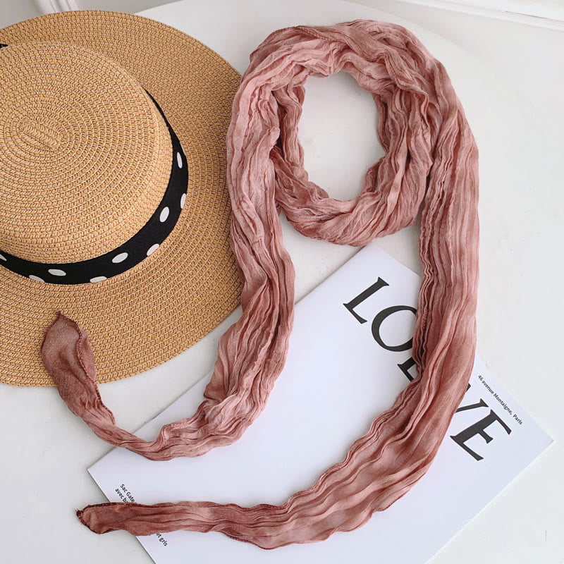 Women's Fashion Tie-Dye Creased Thin Long Scarf - LightPink - image 0