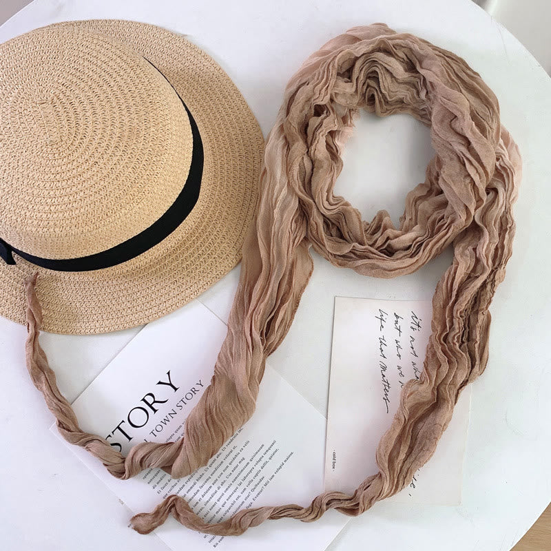 Women's Fashion Tie-Dye Creased Thin Long Scarf