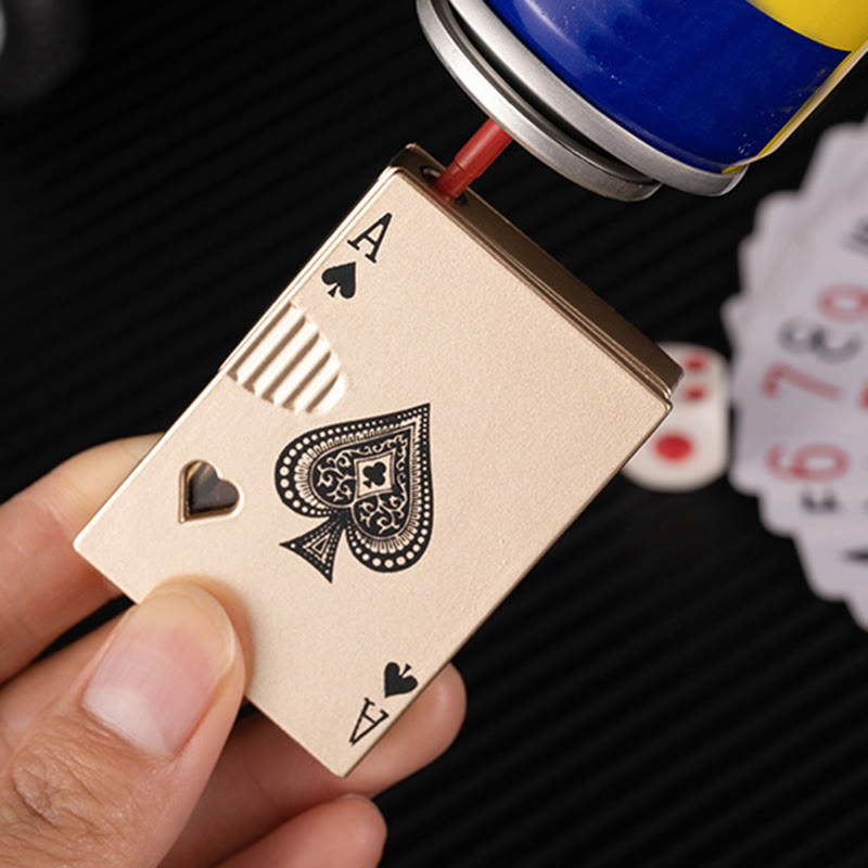 Poker Luminous Visible Air Tank Refillable Butane Lighter