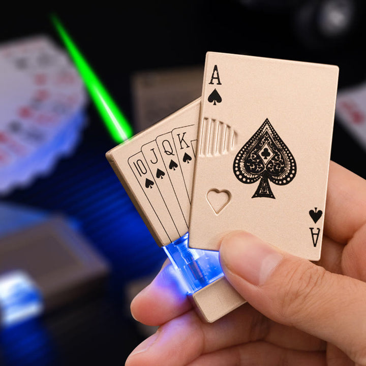 Poker Luminous Visible Air Tank Refillable Butane Lighter