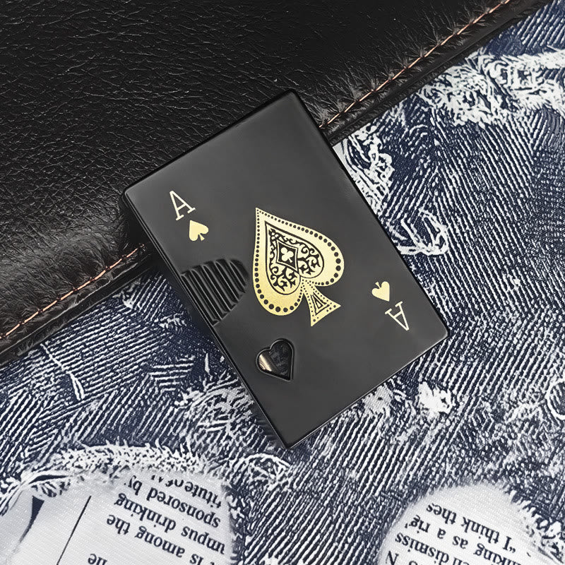 Poker Luminous Visible Air Tank Refillable Butane Lighter - Black ACE - image 11