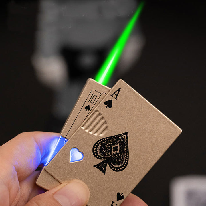 Poker Luminous Visible Air Tank Refillable Butane Lighter