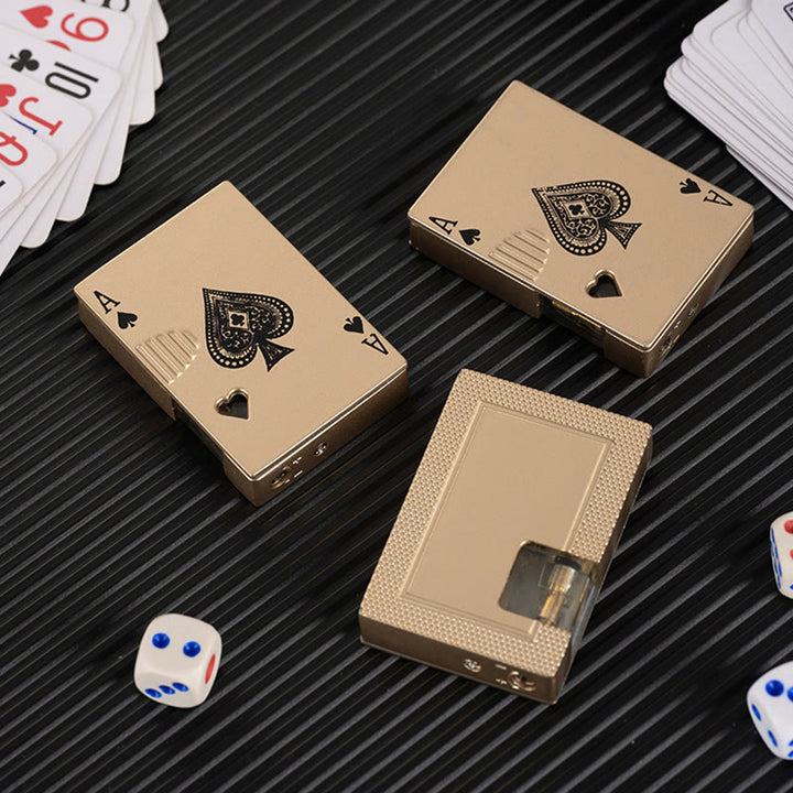 Poker Luminous Visible Air Tank Refillable Butane Lighter