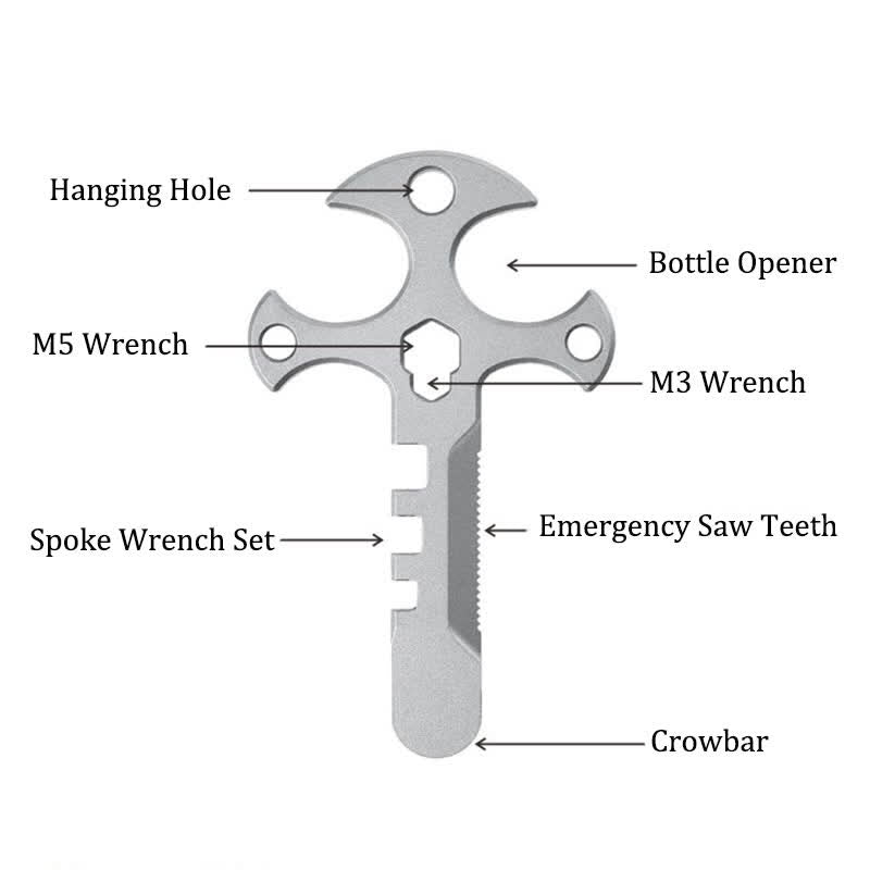 Outdoor Portable Mini Crowbar Bottle Opener Cross EDC Keychain