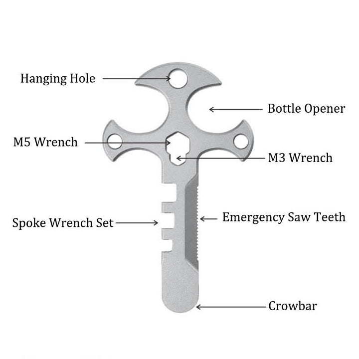 Outdoor Portable Mini Crowbar Bottle Opener Cross EDC Keychain