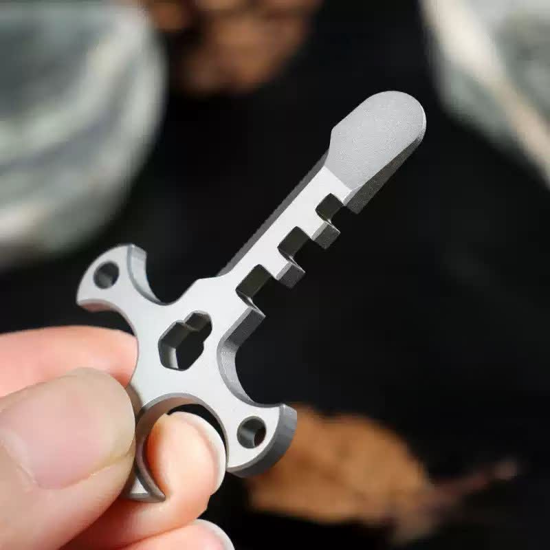 Outdoor Portable Mini Crowbar Bottle Opener Cross EDC Keychain - image 4