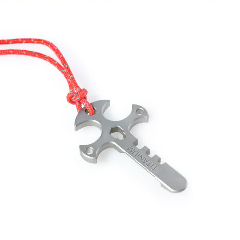 Outdoor Portable Mini Crowbar Bottle Opener Cross EDC Keychain - image 7