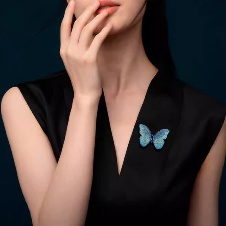 Women's Hand-embroidered Butterfly Crystal Body Brooch - image 1