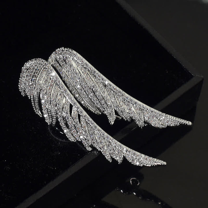 Women's Angel's Wings Exquisite Feather Shape Brooch - image 1