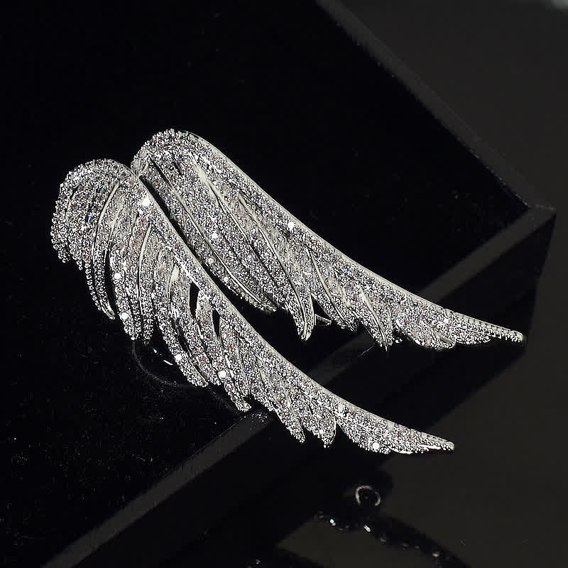 Women's Angel's Wings Exquisite Feather Shape Brooch - image 1