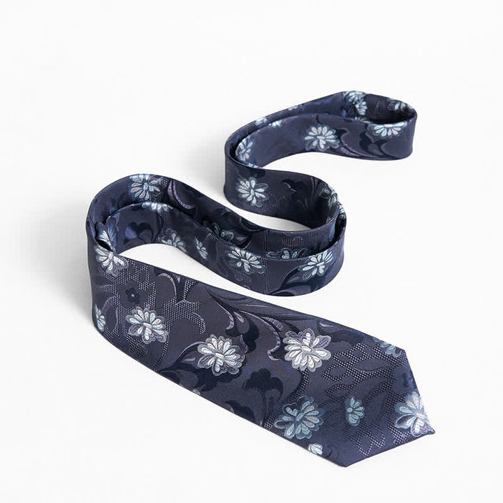 Men's Graceful Little Daisy Floral Printed Design Necktie - image 1