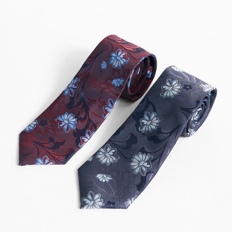 Men's Graceful Little Daisy Floral Printed Design Necktie
