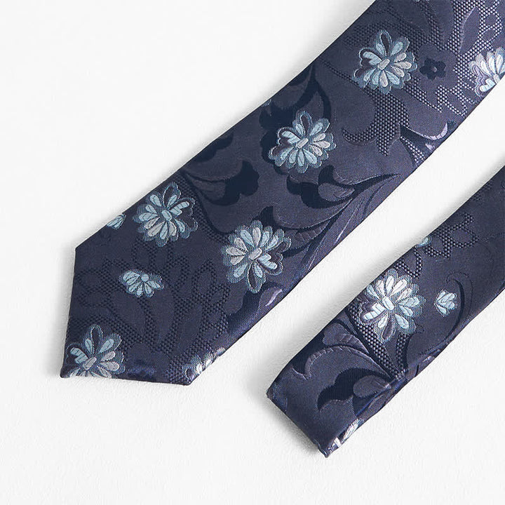 Men's Graceful Little Daisy Floral Printed Design Necktie