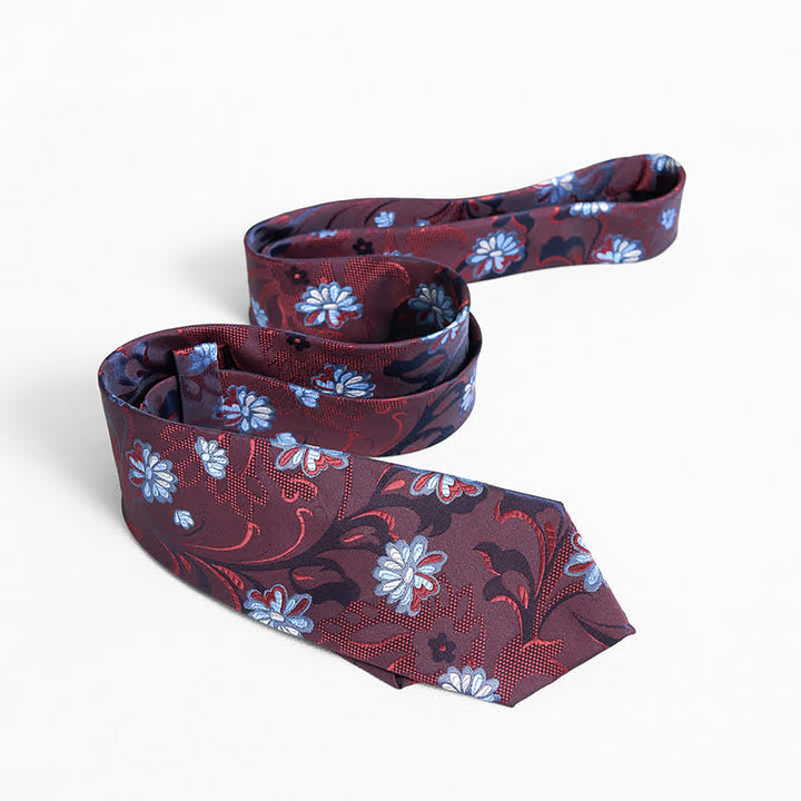 Men's Graceful Little Daisy Floral Printed Design Necktie