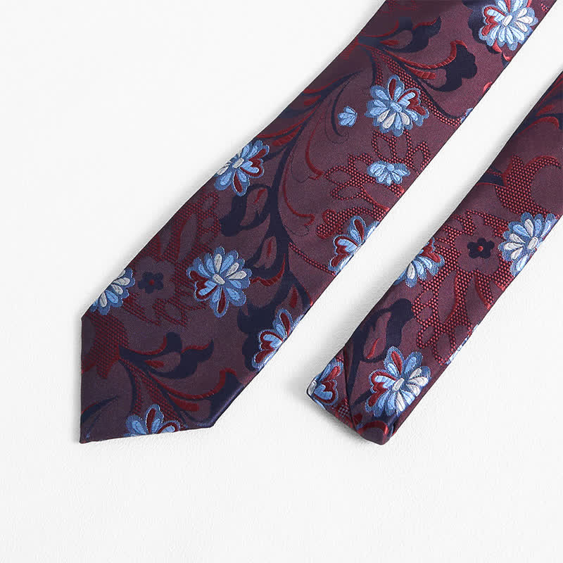 Men's Graceful Little Daisy Floral Printed Design Necktie