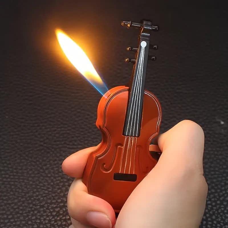 Styling Cute Violin Butane Lighter Keychain - image 1