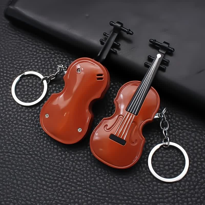 Styling Cute Violin Butane Lighter Keychain