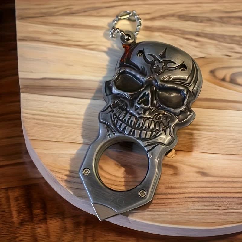 Noble Skull Face Multifunctional Tool Butane Lighter Keychain - image 1