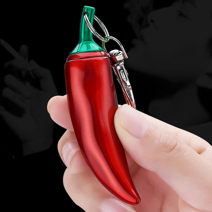 Novel Chili Shaped Permanent Match Keychain Kerosene Lighter