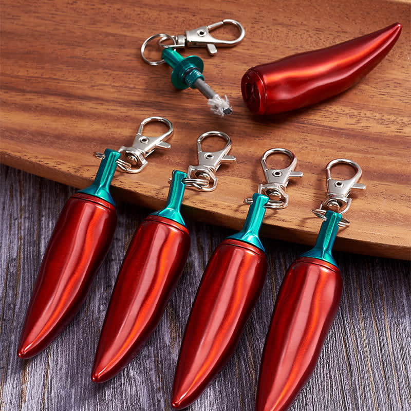 Novel Chili Shaped Permanent Match Keychain Kerosene Lighter - image 1