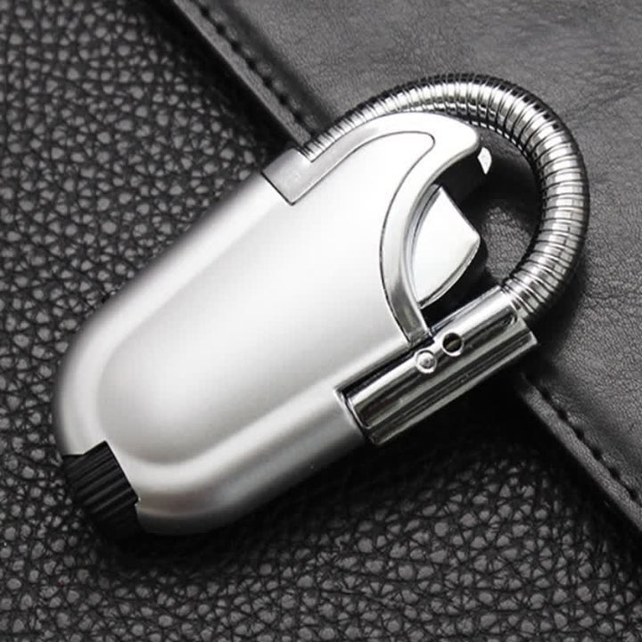 Flexible Long Ignition Pipe LED Flashlight Butane Lighter - Silver - image 1