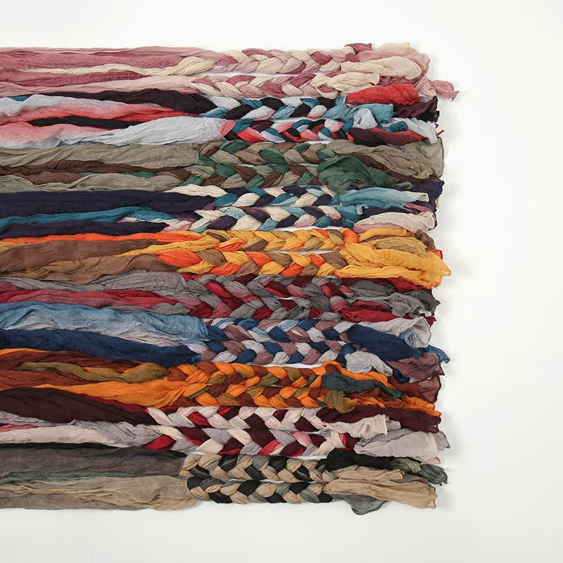 Women's Colorful PHeadband Braided Twist Knotted leated Scarf