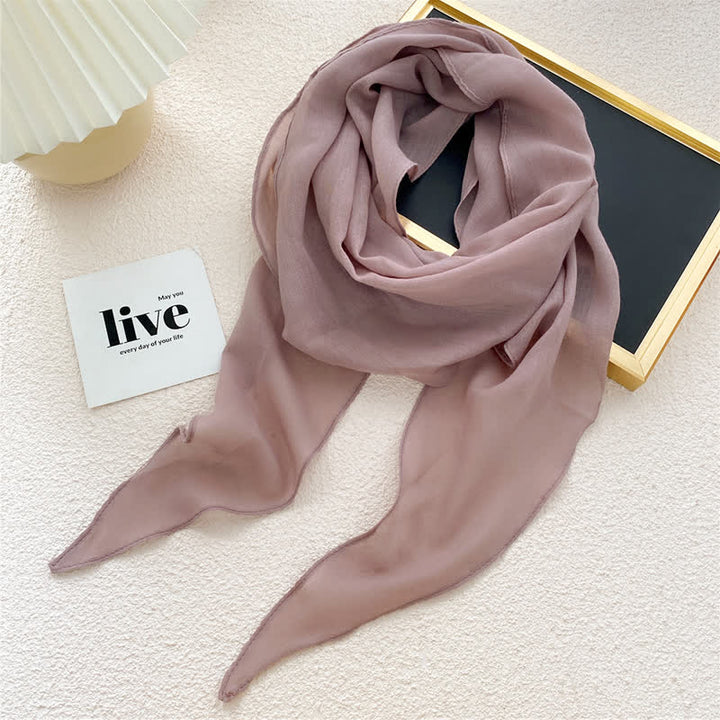 Women's Solid-color Thin Shawl Triangle Scarf - Rosy Brown - image 0