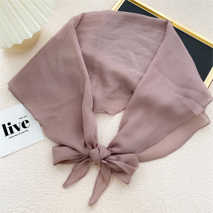 Women's Solid-color Thin Shawl Triangle Scarf - image 2