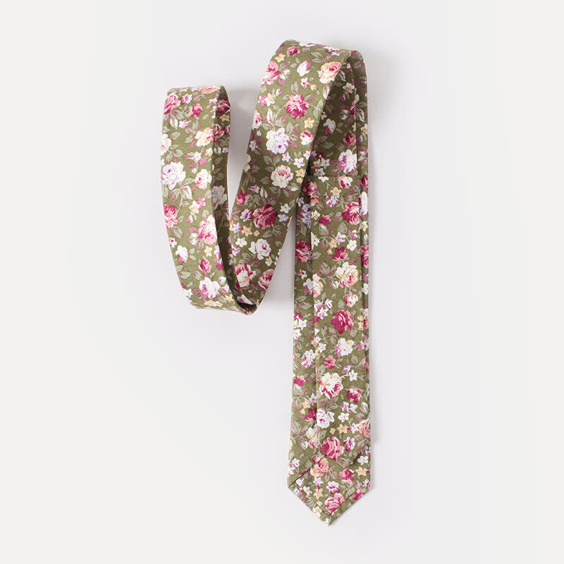Men's Cute Fresh Flower Pattern Cotton Necktie - image 5