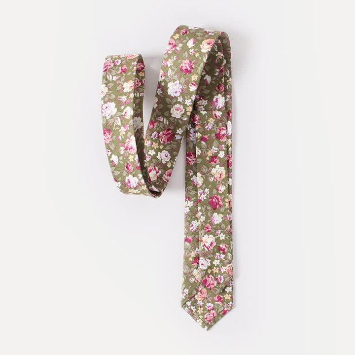 Men's Cute Fresh Flower Pattern Cotton Necktie - image 5