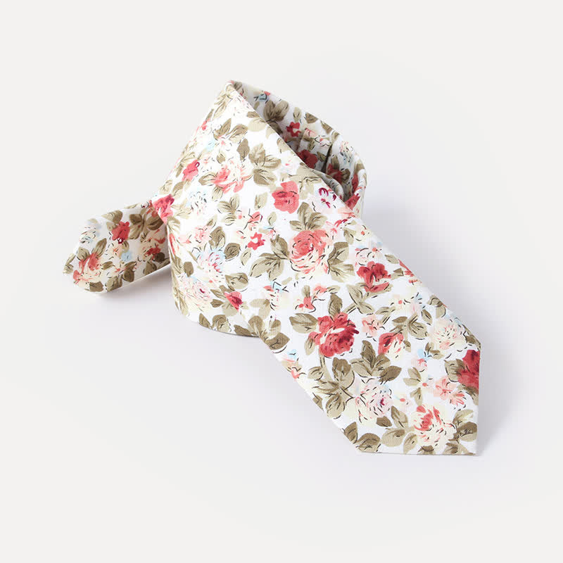 Men's Cute Fresh Flower Pattern Cotton Necktie - image 1