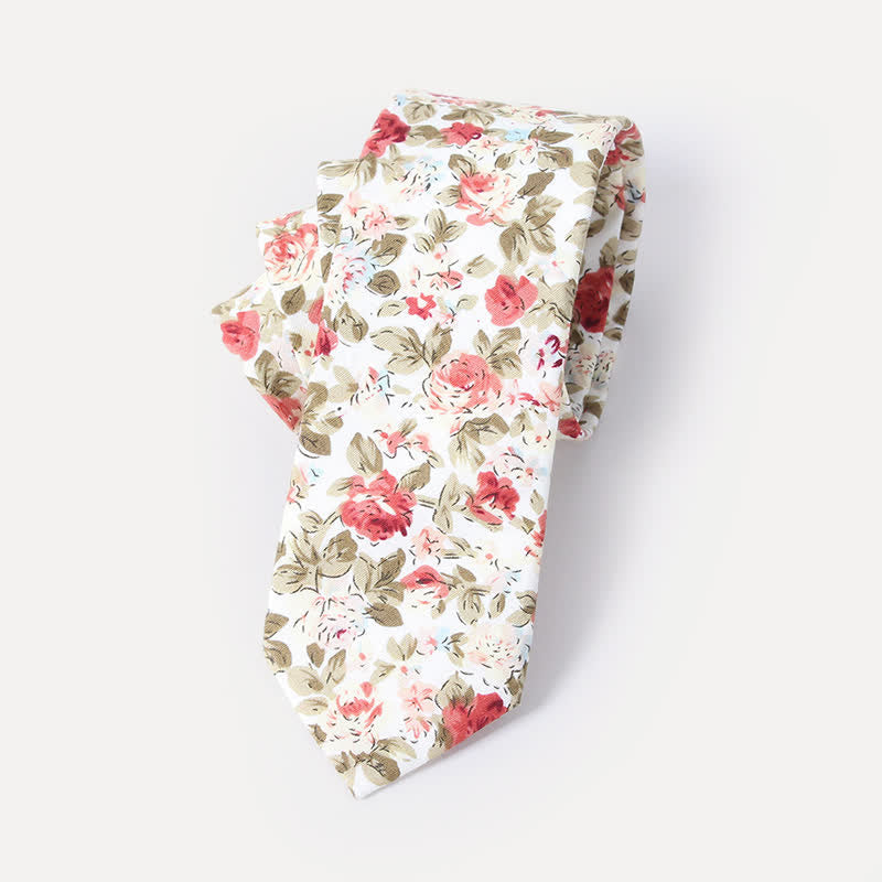 Men's Cute Fresh Flower Pattern Cotton Necktie - image 2