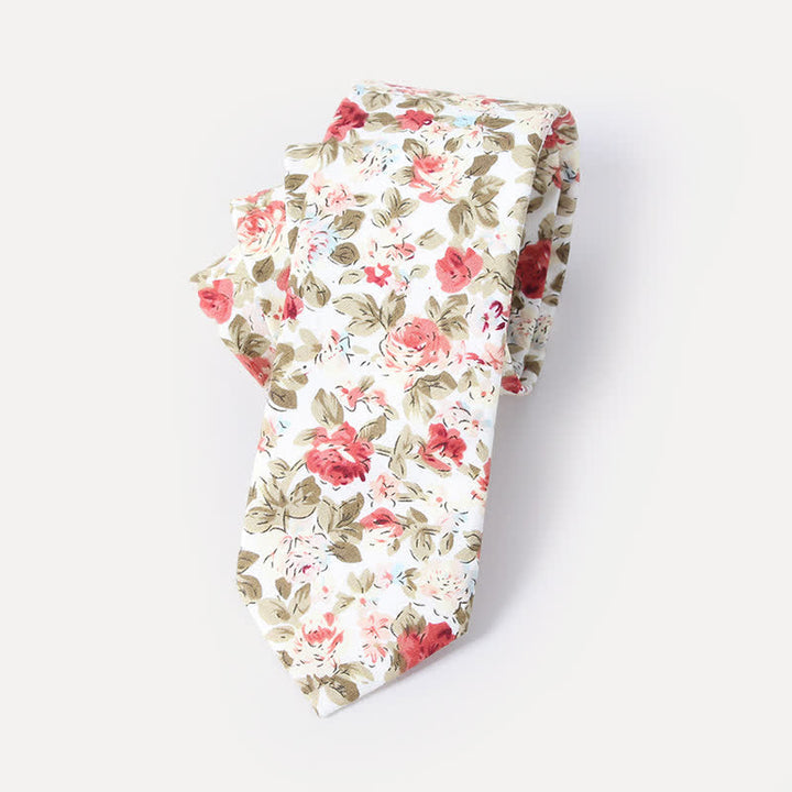 Men's Cute Fresh Flower Pattern Cotton Necktie - image 2