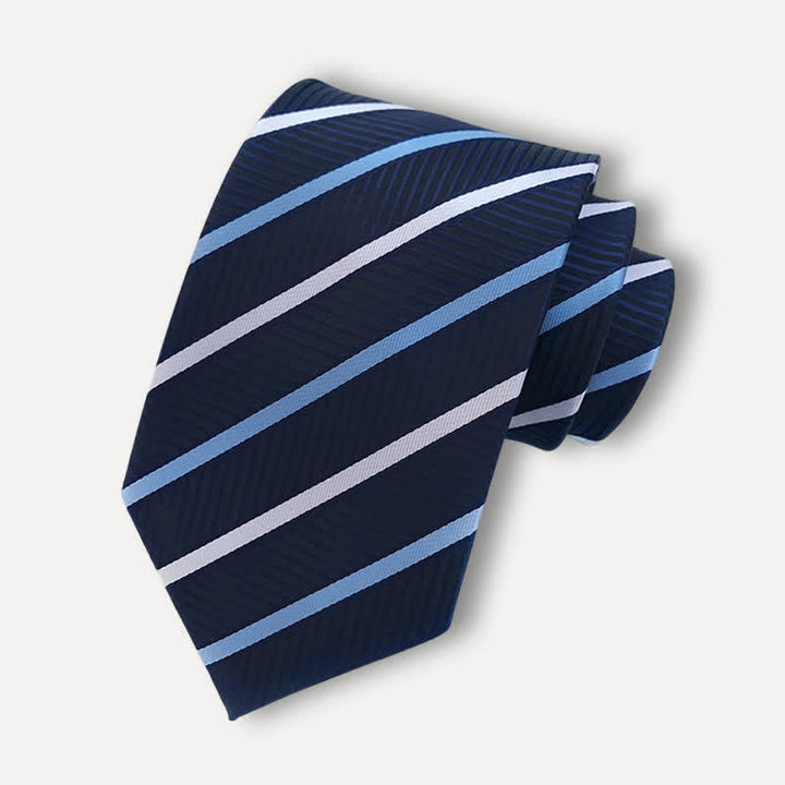 MidnightBlue Men's Business Striped Necktie - MidnightBlue - image 0