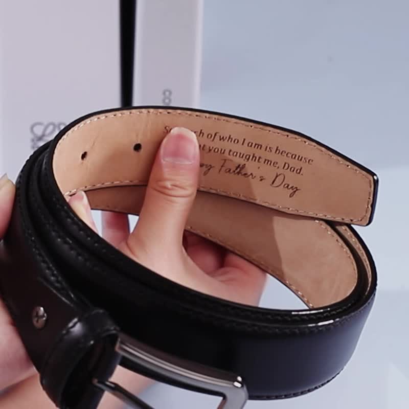 Simple Personalized Engraved Tip Custom Leather Belt