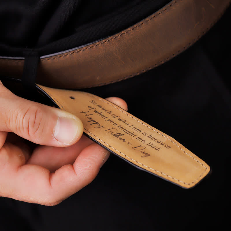 Simple Personalized Engraved Tip Custom Leather Belt - image 0