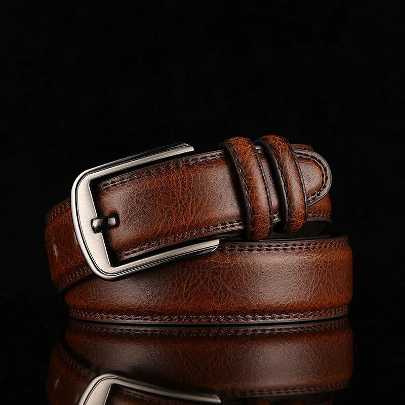 Personalized Custom Name Text Engraved Leather Belt - Dark Brown - 44 - image 8