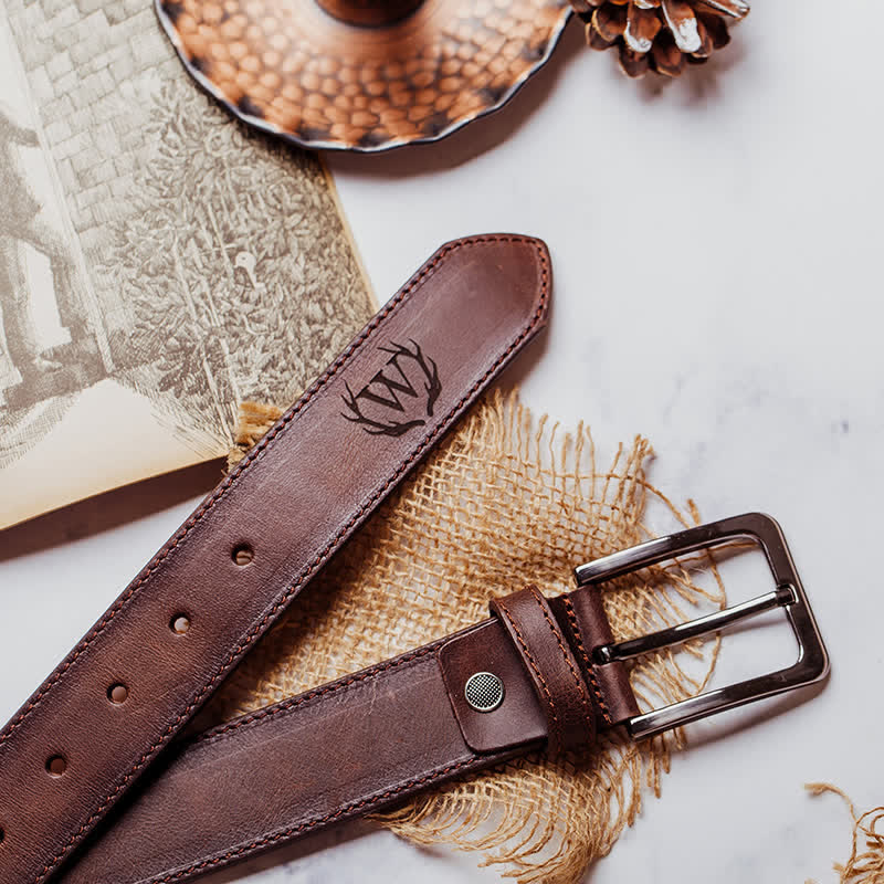 Personalized Custom Name Text Engraved Leather Belt - image 6