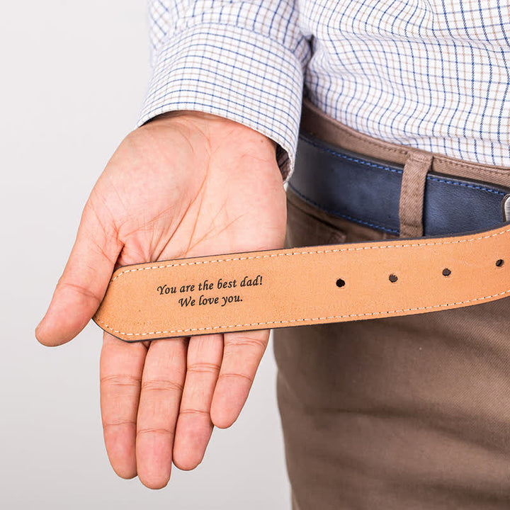 Personalized Custom Name Text Engraved Leather Belt - image 5