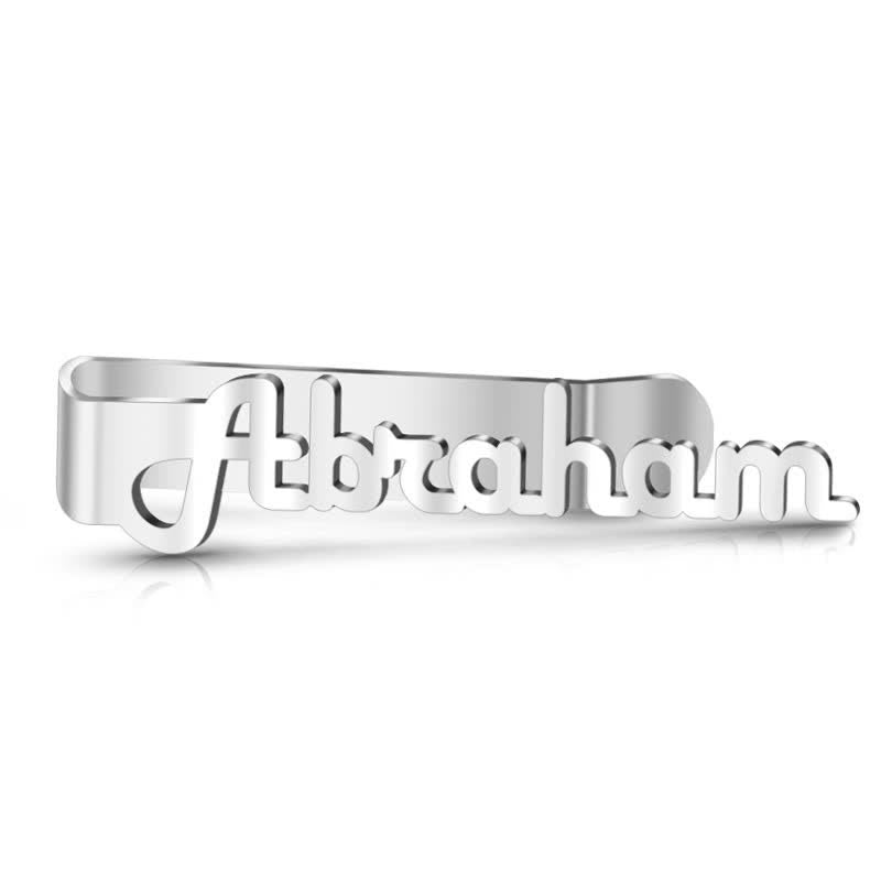 Custom Your Name Business Wedding Accessories Metal Tie Bar - Silver - image 6