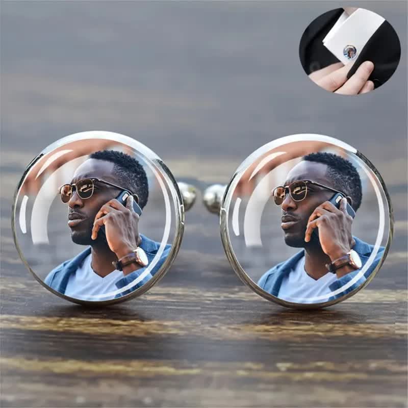 1 Pair Custom Your Photo Creative Memorial Cufflinks