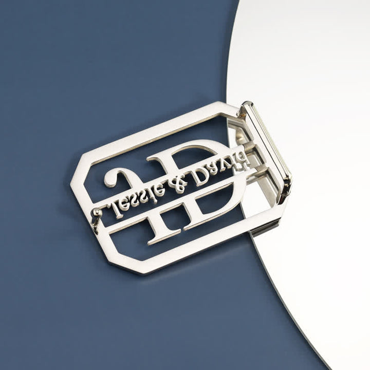 Custom Name & Initials Silver DIY Buckle Leather Belt - image 1