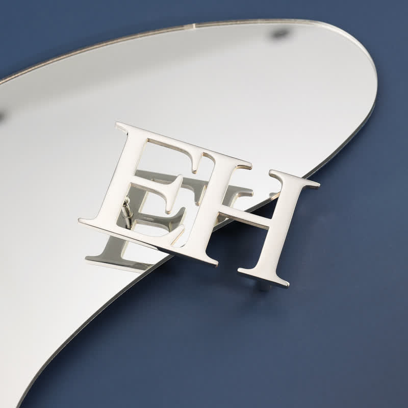 Custom Large Initials Silver DIY Buckle Leather Belt