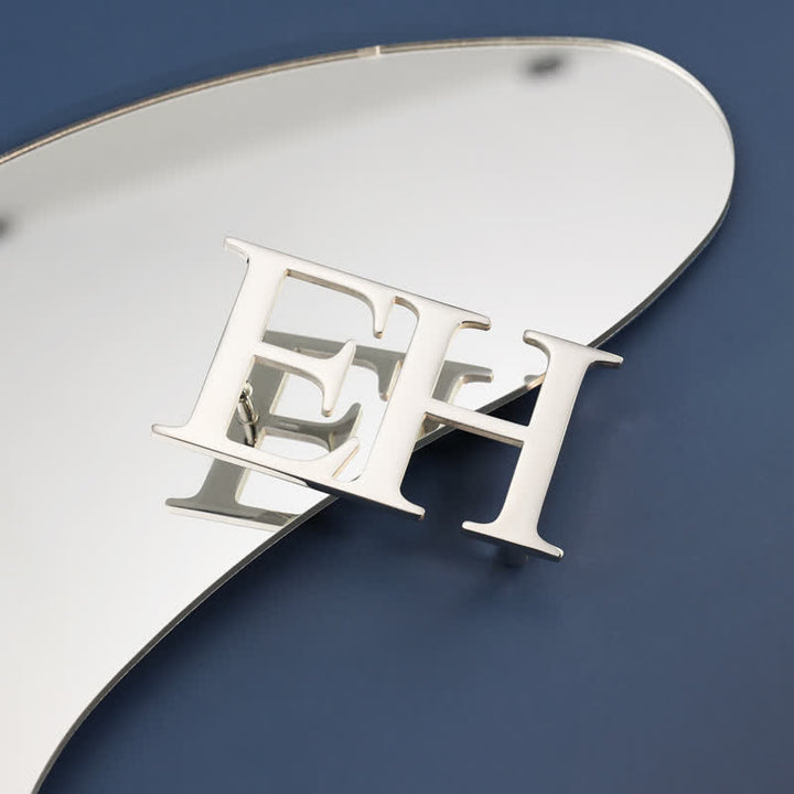 Custom Large Initials Silver DIY Buckle Leather Belt