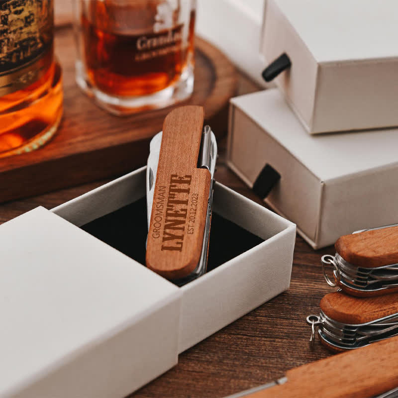 Custom Carving 11 In 1 Multi-Tool Knife Wood Bottle Opener - image 8