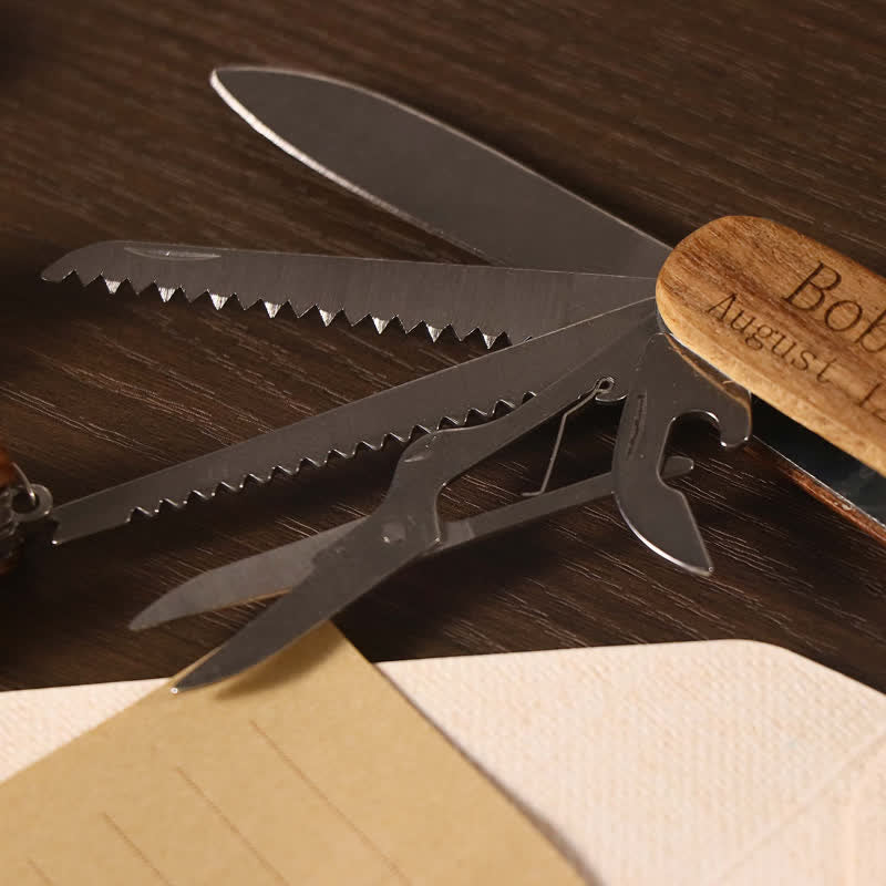 Custom Carving 11 In 1 Multi-Tool Knife Wood Bottle Opener - image 4