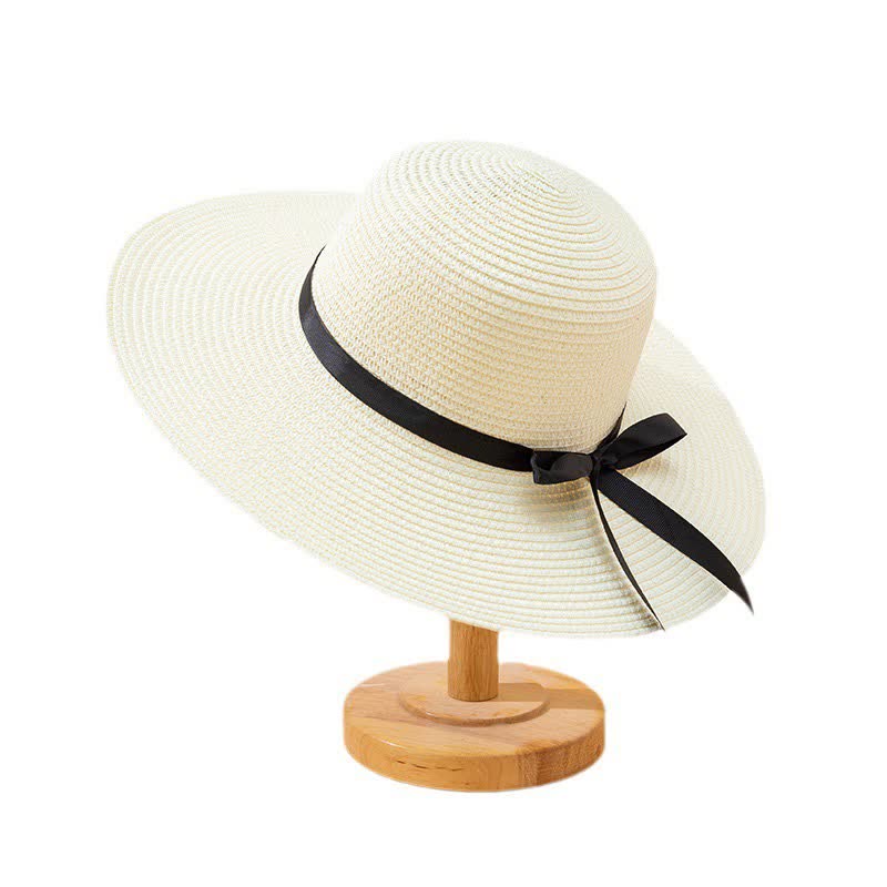 Women's Custom Name Personalized Beach Straw Fedora Hat - Ivory - Adjustable (22"-22 7/8") - image 7