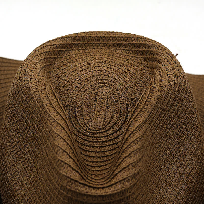 Summer Feather Band Classic Straw Cowboy Hat - image 6