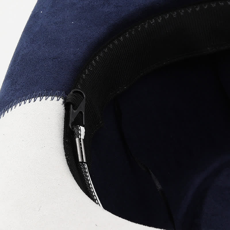 Navy & White Contrast Color Faux Suede Velvet Cowboy Hat