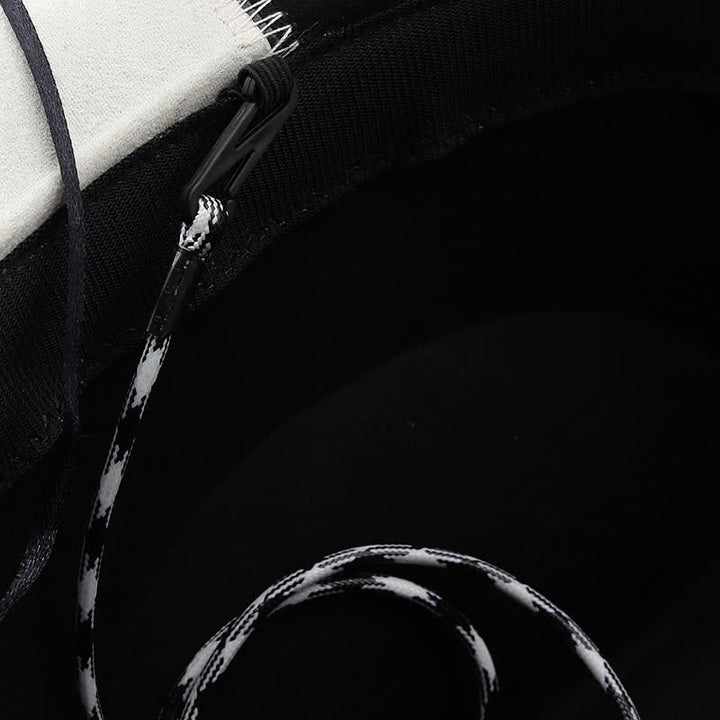 Contrast Black & White Bull Rivets Band Faux Suede Cowboy Hat